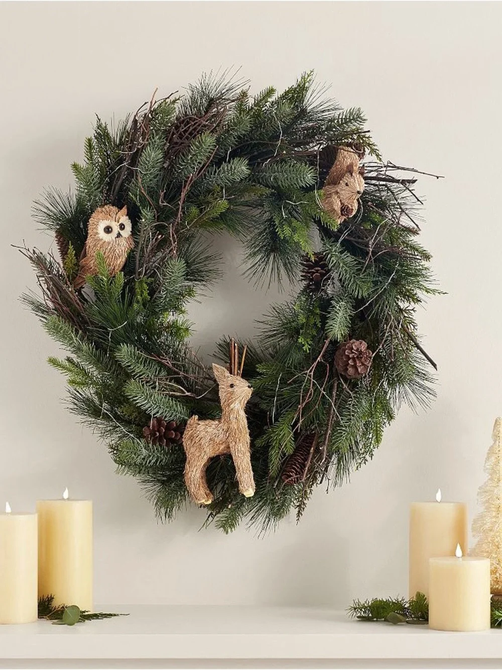 Pottery Barn Woodland Critter Lit Wreath BNIB